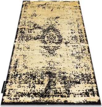 RugsX Rugsx - Alfombra De Luxe Moderna 2083 Ornamento Vintage - Structural Oro / Gris Yellow 240x340 Cm