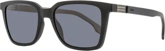 BOSS Boss Mens Rectangular Sunglasses B1574S 0WMIR Black/Biege 53mm