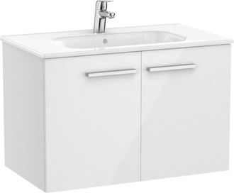 Roca Roca - Pack Unik Mueble Base Con Puertas + Lavabo Victoria Color: Blanco Brillo