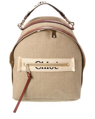 Chlo&eacute; Woody Canvas & Leather Backpack