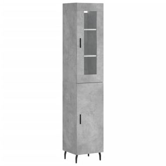 Berkfield Home Highboard Concrete Grey 34.5x34x180 cm Engineered Wood