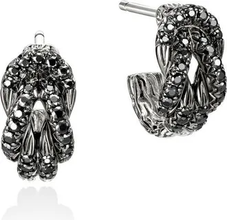 John Hardy Love Knot Earrings, Black Sapphire in Silver Black at Nordstrom