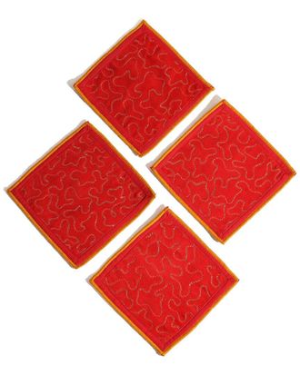 Tiramisu Autumn Blaze Embroidered Cocktail Napkins