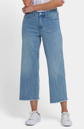 NYDJ Coco Cool Embrace Frayed Crop Wide Leg Jeans in Heritage Glow at Nordstrom Rack, Size 14