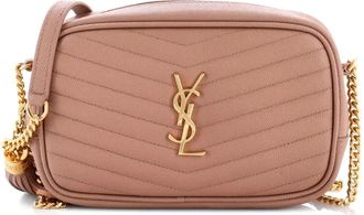 Saint Laurent LouLou Matelasse Chevron Leather Mini crossbody bag - Beige