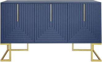 Urban Meuble Buffet alta con 3 puertas azul marino 138*40*81cm
