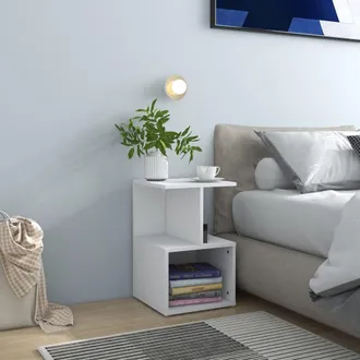 vidaXL Comodino Bianco 35x35x55 Cm In Legno Multistrato - Vidaxl
