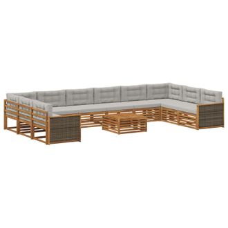 vidaXL Juegos De Sof&aacute;s 11 Uds. Madera De Acacia S&oacute;lida Vidaxl