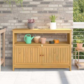 vidaXL vidaXL Tavolo consolle da giardino Acacia chiaro 110 x 35 x 75 cm