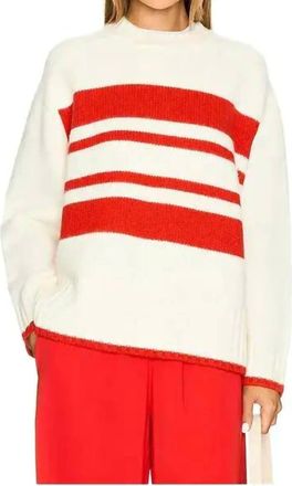 Solid & Striped Rhea Sweater In Brule & Apple Red