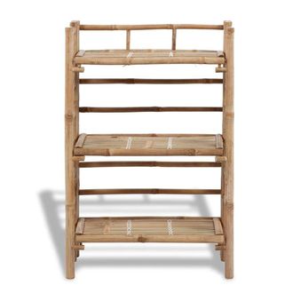 Berkfield Home 3-tier Bamboo Plant Rack in Brown