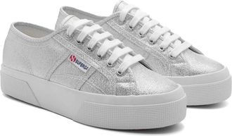 Superga Dames/Dames 2740 Lame Platform Trainers (Grijs Zilver)