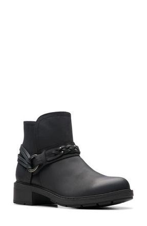 Clarks Hearth Kaylie Bootie in Black Oily Leather at Nordstrom Rack, Size 7.5