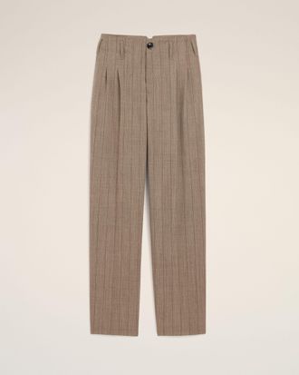Ami Ami Paris - Brown striped wool two-pleats trousers Brown - Size: 34 - for Women