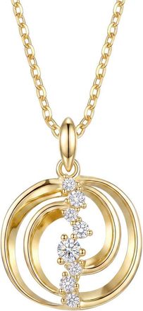 Rachel Glauber 14K Plated Cz Pendant Necklace