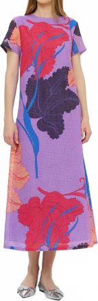 Oliphant Short Sleeve Shift Maxi Dress In Hague Lavender
