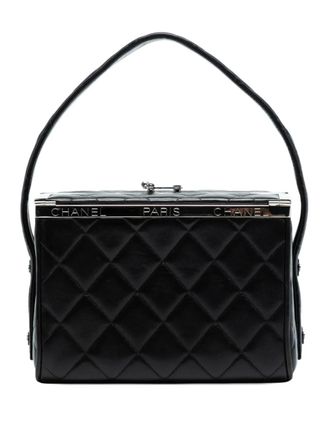 Chanel 1996-1997 Quilted Lambskin Leather Box Bag handbag - Black