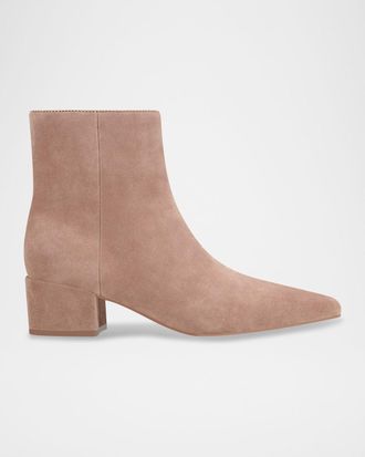 Marc Fisher Leonna Leather Block-Heel Ankle Booties