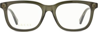 Gucci logo-plaque rectangle-frame glasses - men - Acetate - One Size - Grey