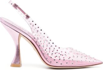 Stuart Weitzman crystal-embellished transparent pumps - women - Other fibres - 35,5 - Pink