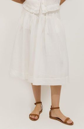 Alex Mill Brittany Ramie Midi Skirt in Off White at Nordstrom, Size X-Small