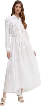 Pinko Dolce Vita Chemisier - Dames - Shirt Kleedjes - Wit - XS - Katoen - Kleedjes