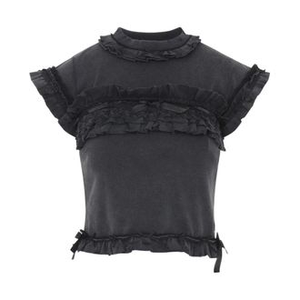 Balenciaga Blouses, female, Black, Size: XS Printed Oversized Cotton T-shirt