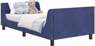 vidaXL Cama Para Ni&ntilde;os Con Cabecero Azul Polic&iacute;a 90 X 190 Cm Vidaxl