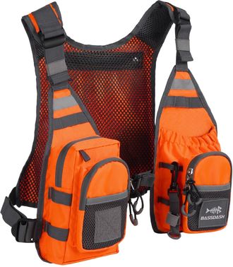 Bassdash FV08 Ultra Lightweight Fly Fishing Vest for Men and Women Portable Chest Pack One Size Fits Most