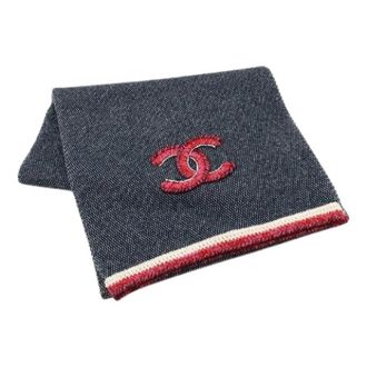 Chanel Pre-owned Scarves, female, Blue, Size: ONE SIZE Pre-owned Cashmere Scarf