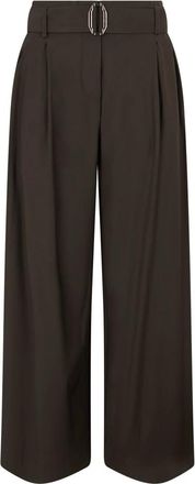 Moorer NOA Wijde Broek met Riem - Dames - Wijde Broeken - Bruin - XS - Wol - Broeken