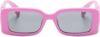Gucci Interlocking G rectangle-frame sunglasses - women - Acetate - 54 - Pink