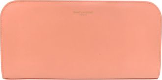 Saint Laurent Salmon Pink Leather Long Wallet (Bi-Fold) (Pre-Owned)