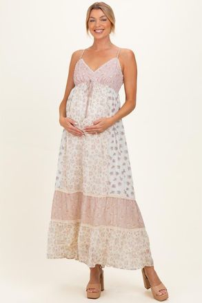 Pinkblush Mixed Floral Maxi Dress in Mauve at Nordstrom, Size Small