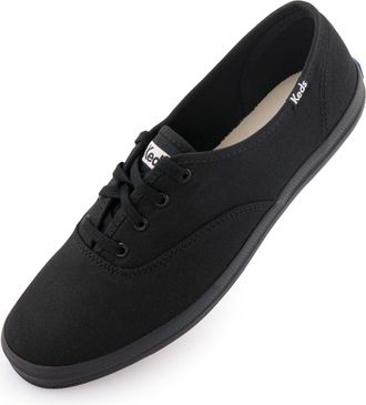 Keds Womens Champion Organic Cotton CORE Sneaker, Black/Black, 3.5 UK