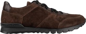 Kiton Leren Su&egrave;de Sneakers met Krokodillenleer - Heren - Sneakers - Bruin - 41 1/2 EU - Leer - Schoenen