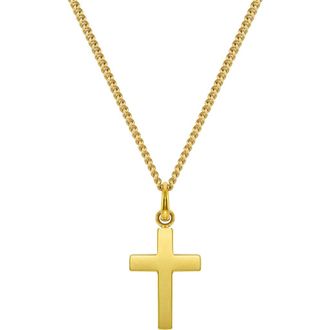 Vincero Sterling Silver Cross Pendant Necklace in Gold at Nordstrom, Size 16