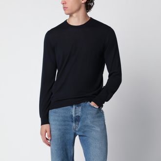 Drumohr Maglia girocollo blu navy in lana