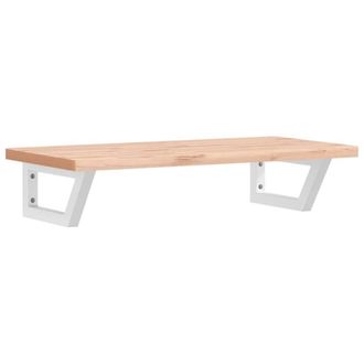 Berkfield Home Basin Shelf Wall Mounted Steel & Solid Wood Beech in Brown