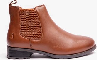Hush Puppies Womens Hush Puppies SAMMIE Womens Leather Chelsea Boots Tan - Brown - Size: 3