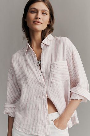 Maeve Shrunken Bennet 100% European Linen Buttondown Shirt
