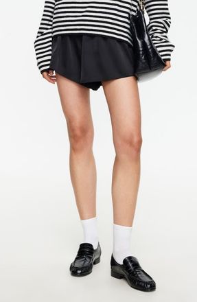 Lioness Toni Satin Shorts in Noir at Nordstrom, Size X-Large