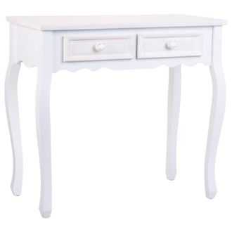 Wanderlust Deco Recibidor-consola de madera de 2 cajones blanco 80x40x75