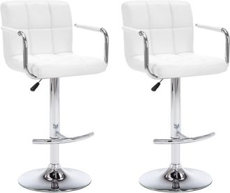 vidaXL Taburetes De Cocina 2 Unidades Cuero Sint&eacute;tico Blanco Vidaxl