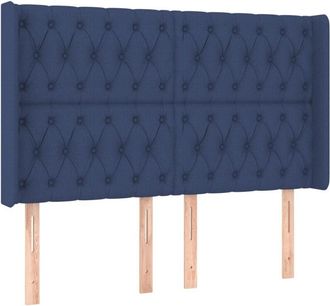 vidaXL Cabecero Con Led De Tela Azul 163x16x118/128 Cm Vidaxl