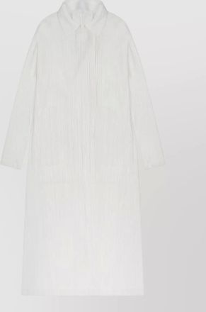 Pleats Please Issey Miyake collared coat front pockets long sleeves