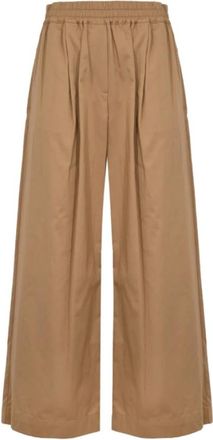Max Mara Broeken, Dames, Bruin, M, Katoen, Wkdgolfo Wijde Broek