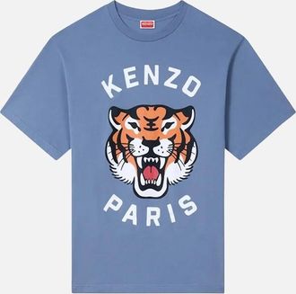 Kenzo Mens Kenzo Lucky Tiger Printed T-Shirt in Blue - Size: 36