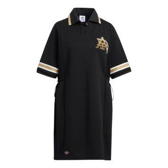 adidas (WMNS) adidas Modern Collegiate Polo Dress Asia Sizing Black Gold HS1929