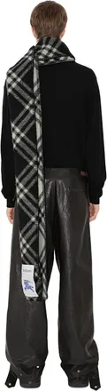 Burberry Check Wool Scarf - Black